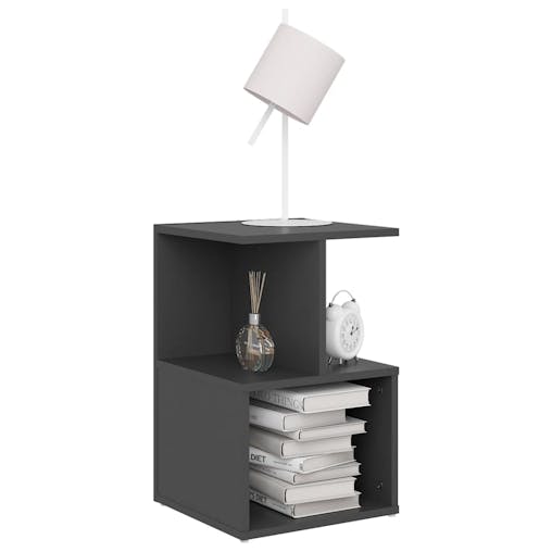 NNEVL Bedside Cabinets 2 pcs Grey 35x35x55 cm Chipboard