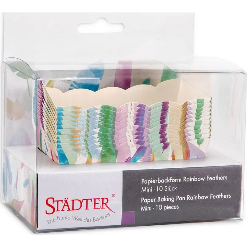 Papierförmchen 10er-Set Rainbow Feathers