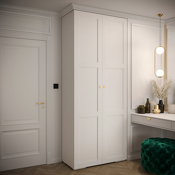 Armoire Manhattan Ryfel 10 a portes battantes H. 236,7 x L. 100 x P. 47, 2 portes
