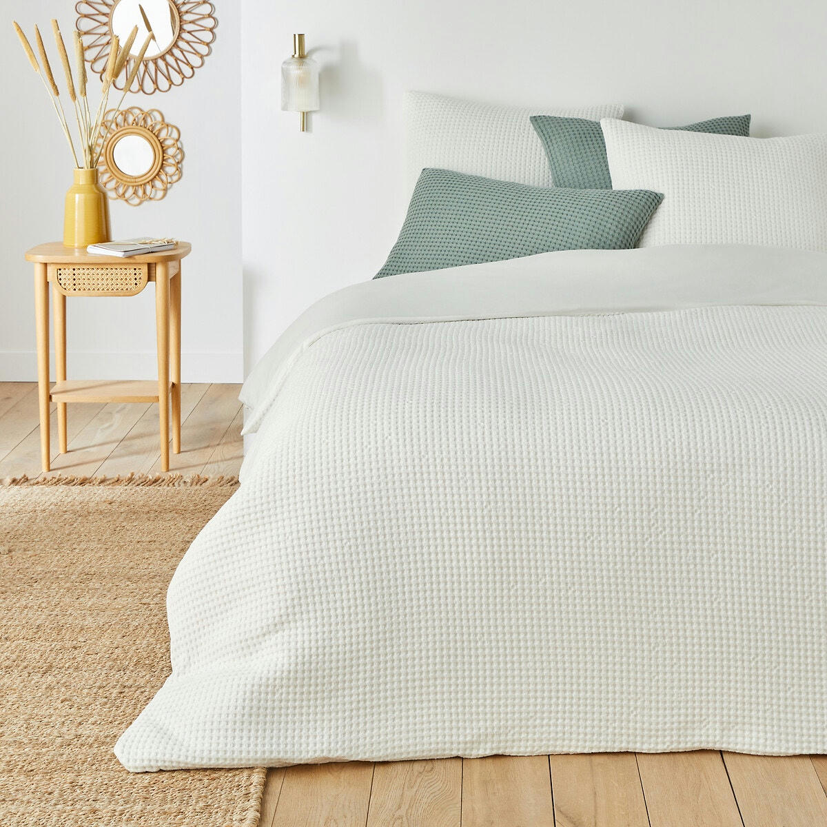 Housse de couette en coton nid d'abeille, Tifli