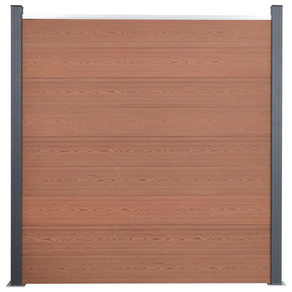 Zestaw Paneli Ogrodzeniowych Ogrodzenie Płot WPC 180x186 cm Brązowy