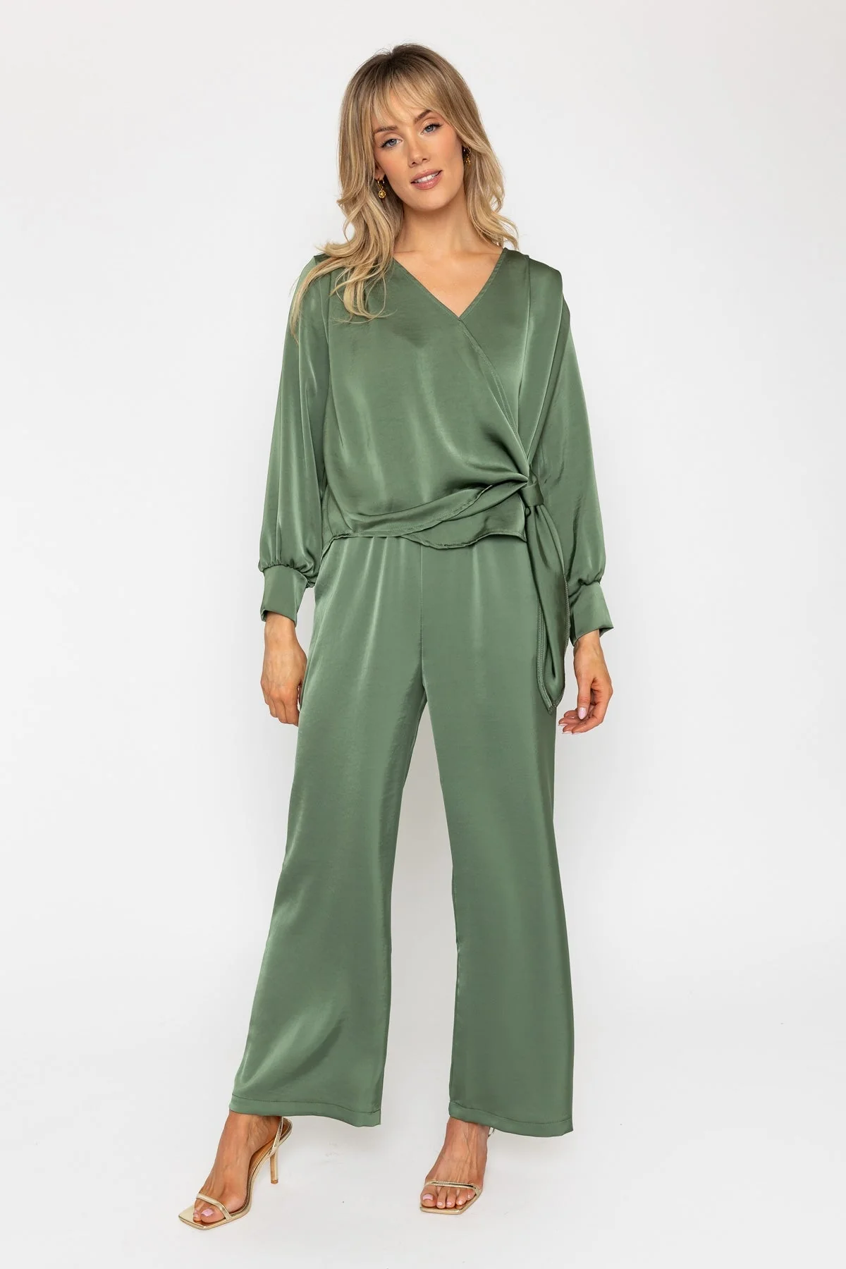 Khaki Heavy Sateen Blouse