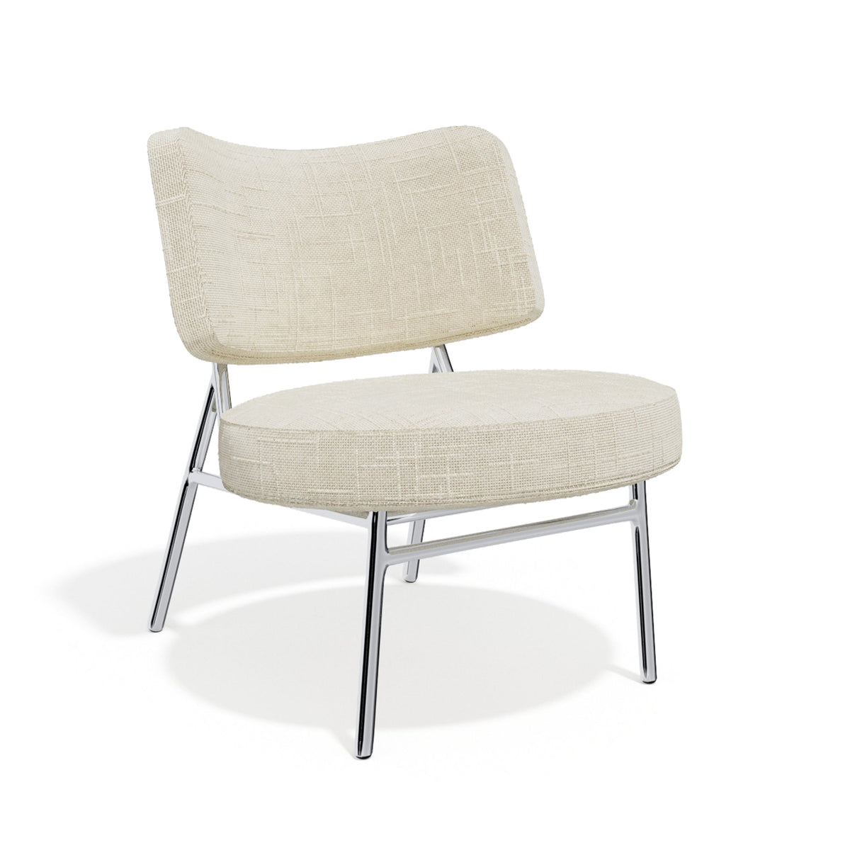 Sia Home - Lounge fauteuil IGGY - fluweel weefsel crème 60cm