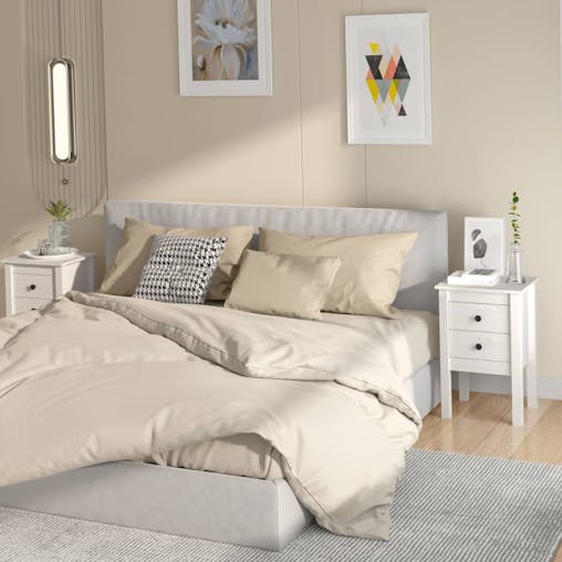 NNEVL Bedside Cabinets 2 pcs White 40x35x61.5 cm Solid Wood Pine