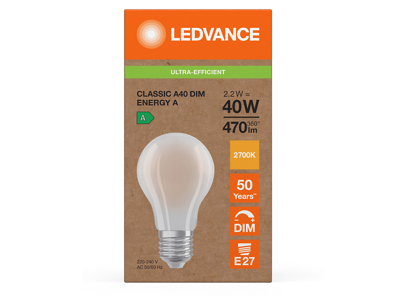 Żarówka LED Bańka E27 2,2W z ciepłą barwą światła