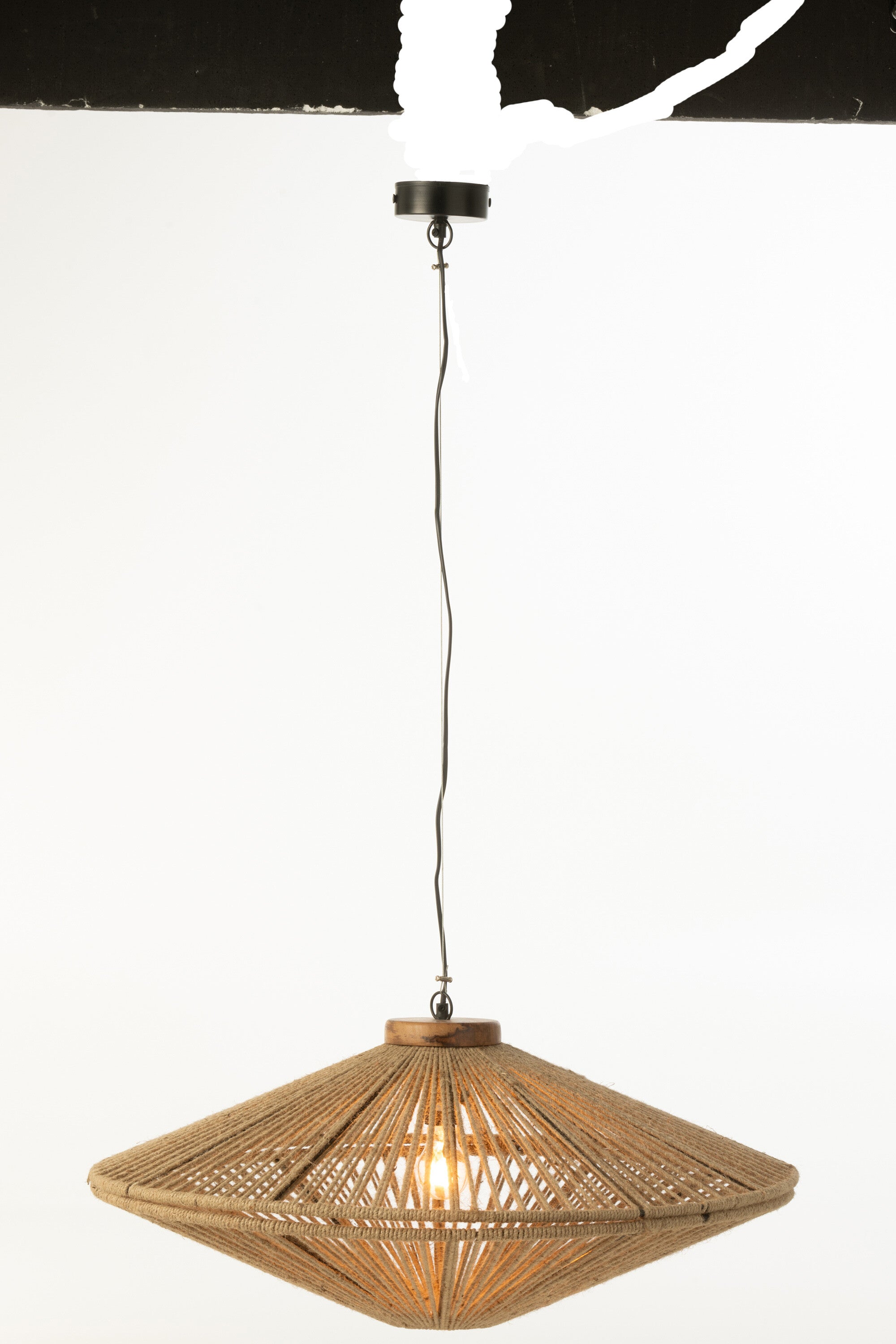 J-Line hanglamp Ovni - ijzer/jute - naturel - medium