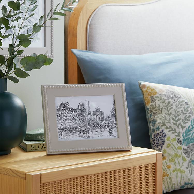 Habitat Beaded Grey Wooden Picture Frame - 4x6"