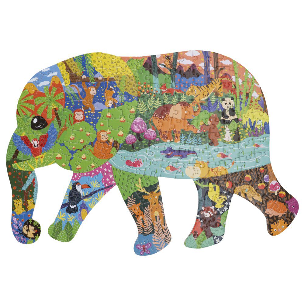 Puzzle enfant forme animaux 80à200 pièces carton (4 modèles)