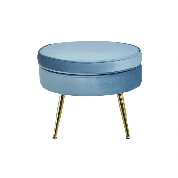 Hocker, Höhe: 41 cm, blau/goldfarben
