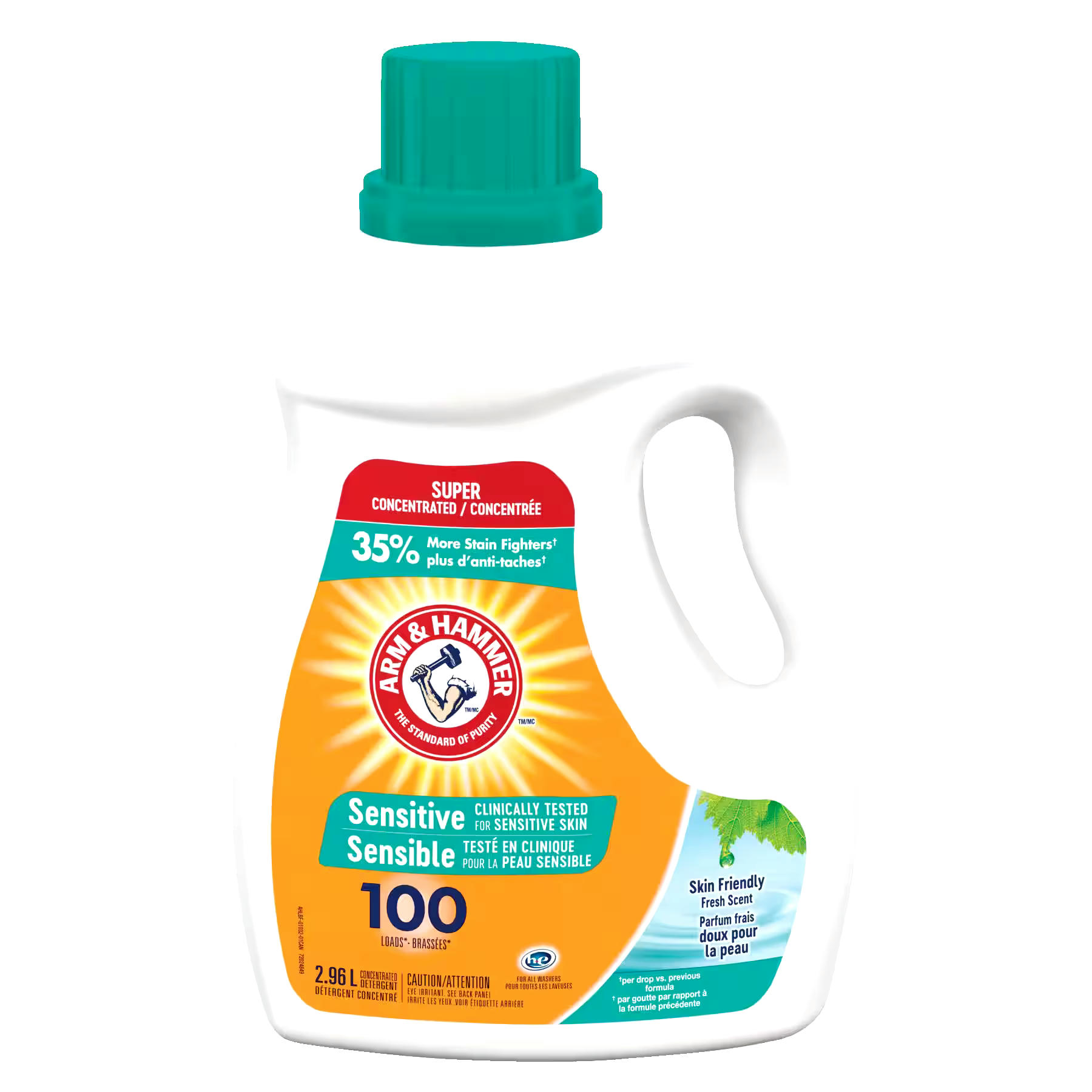 Arm & Hammer Liquid Laundry Detergent, Sensitive Skin, 100-Load, 2.96-L