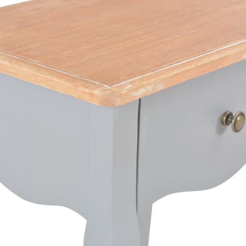 NNEVL Nightstand Grey and Brown 40x30x50 cm Solid Pine Wood