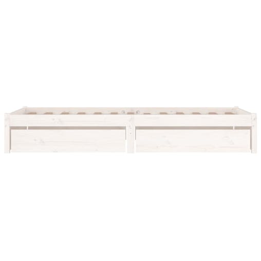 NNEVL Bed Frame with Drawers White 90x190 cm 3FT Single