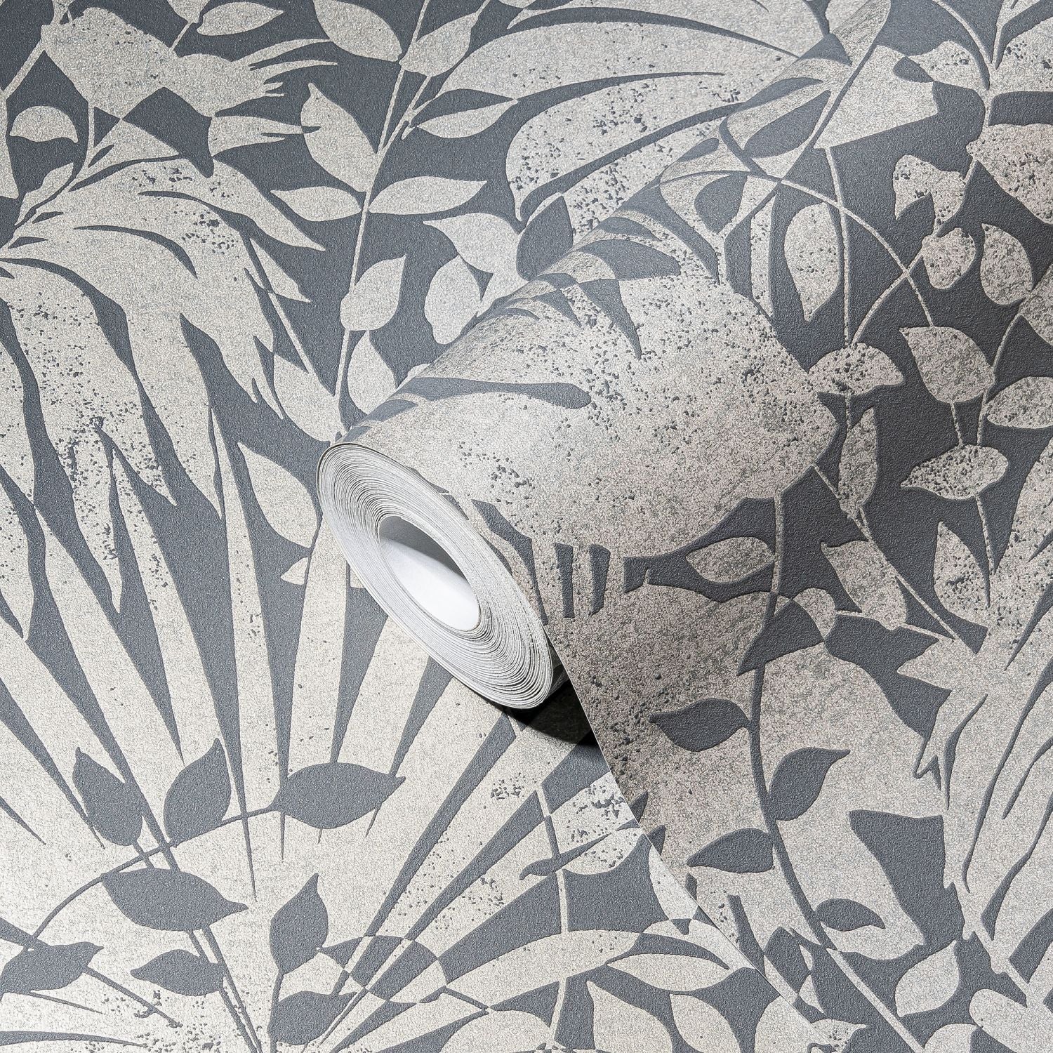 A.S. Création behang bloemen grijs en zilver - 53 cm x 10.05 m - AS-388314