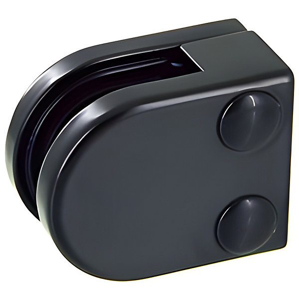 4 x Pince à verre plate modèle 00 - Ep. verre 6,76 mm - Zamak noir RAL 9005