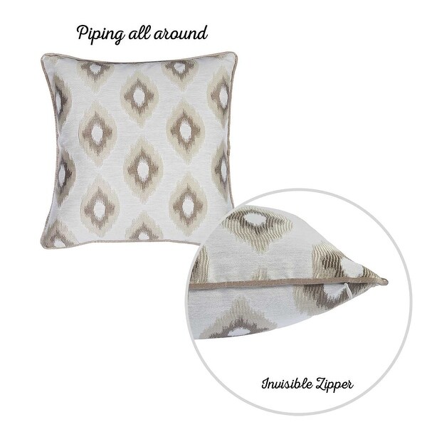 17"x 17" Brown Jacquard Chic Decorative Throw Pillow Cover