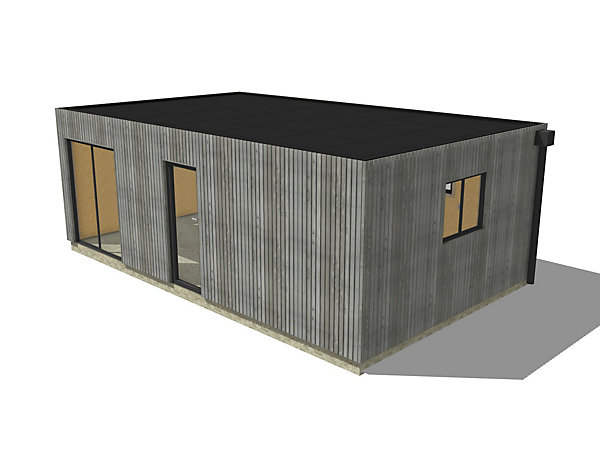 Bureau de jardin 4 saisons en bois 7,7 x 4,6 x 2,7 m / isolation RE2020 / menuiseries alu k-line