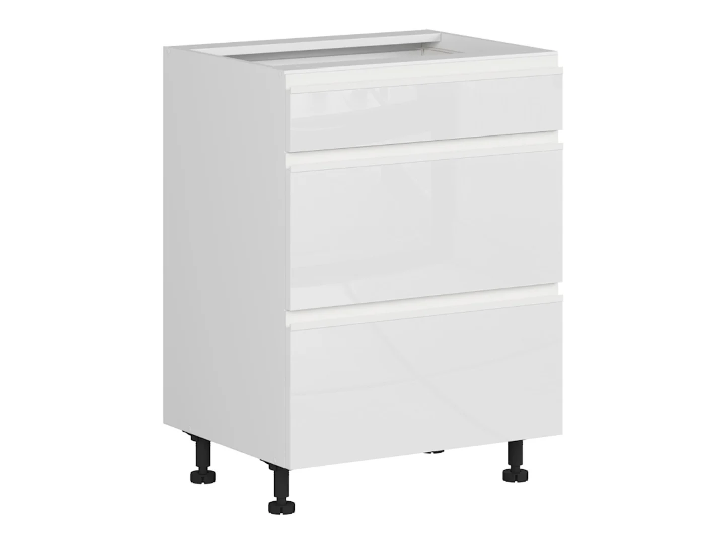 Szafka kuchenna dolna Sole 60 cm z szufladami cichy domyk biały połysk