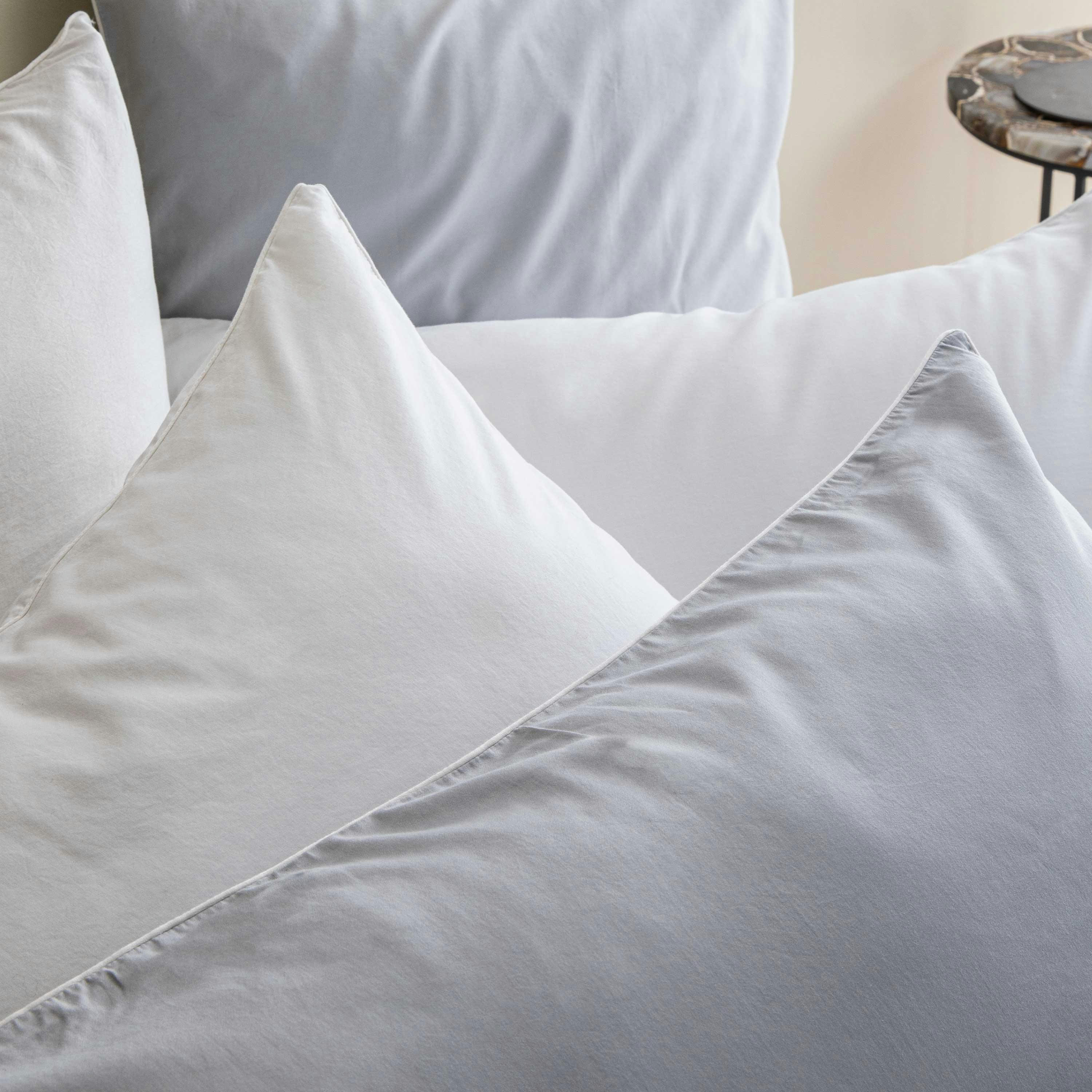 NUIT SATINÉE - Housse de couette en satin lavé  140x200cm Blanc