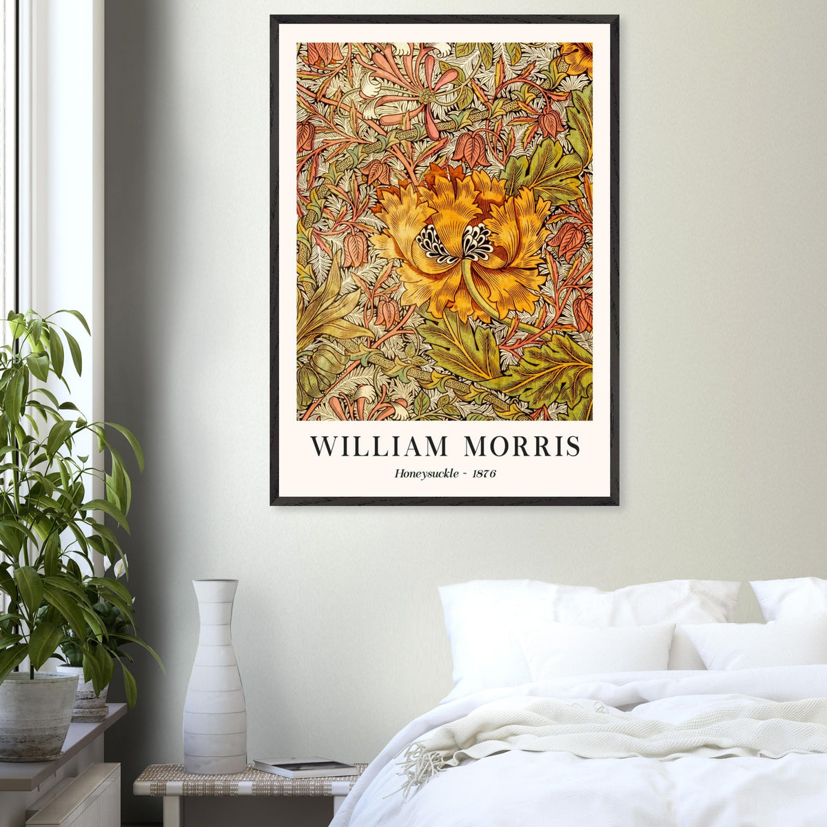 Artfulprints Poster William Morris - Honeysuckle II 1876  - 70x100 cm - Oranje