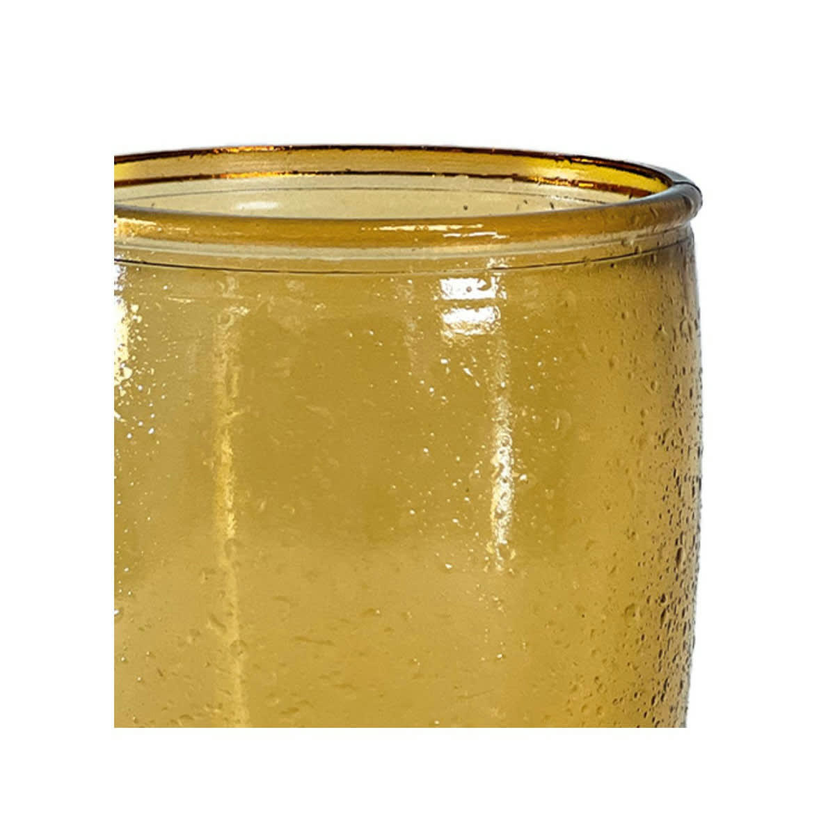 BUBBLES - Gobelet en verre recyclé  miel 12 cm