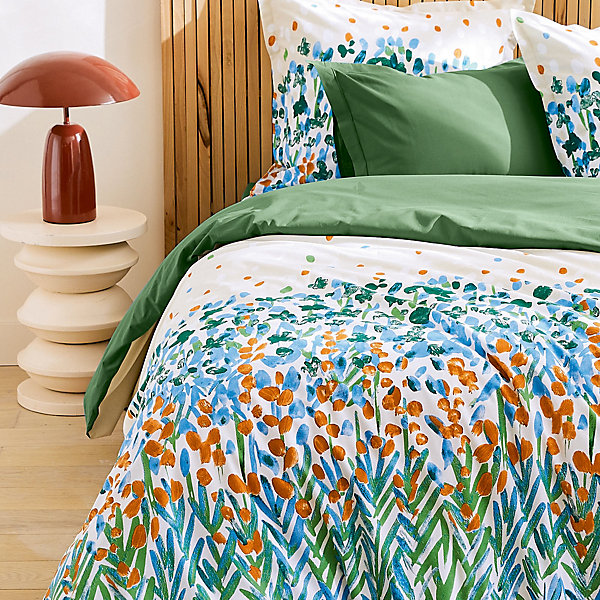 Drap housse 80x200 cm bonnet 30 coton éVASION Vert fougère