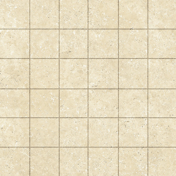 Mosaïque murale en grès cérame émaillé effet pierre beige mat L.30 x l.30 cm x ép.7,4 mm, Traverno