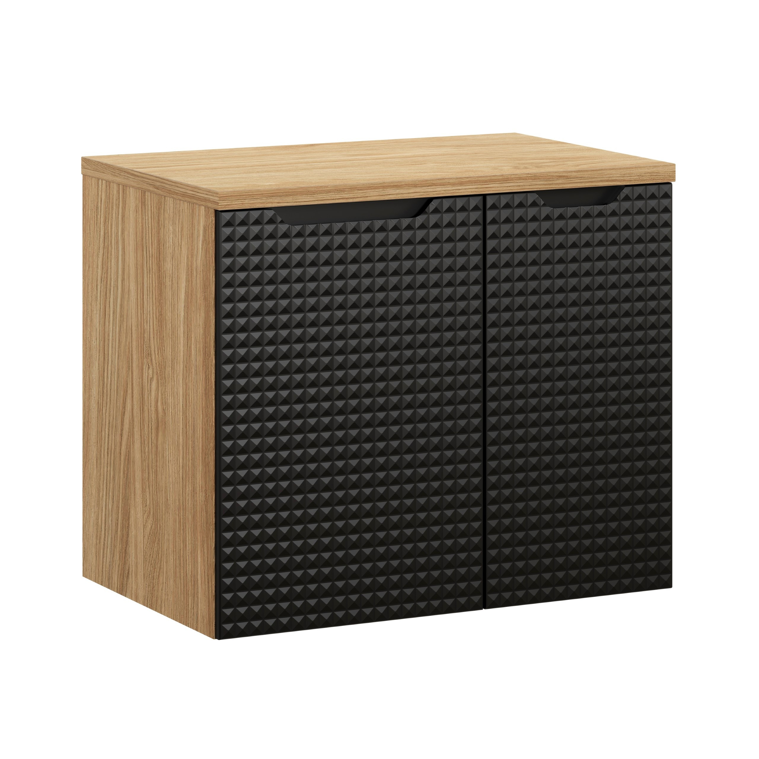 Szafka Wisząca Luxor Black 70cm z Blatem