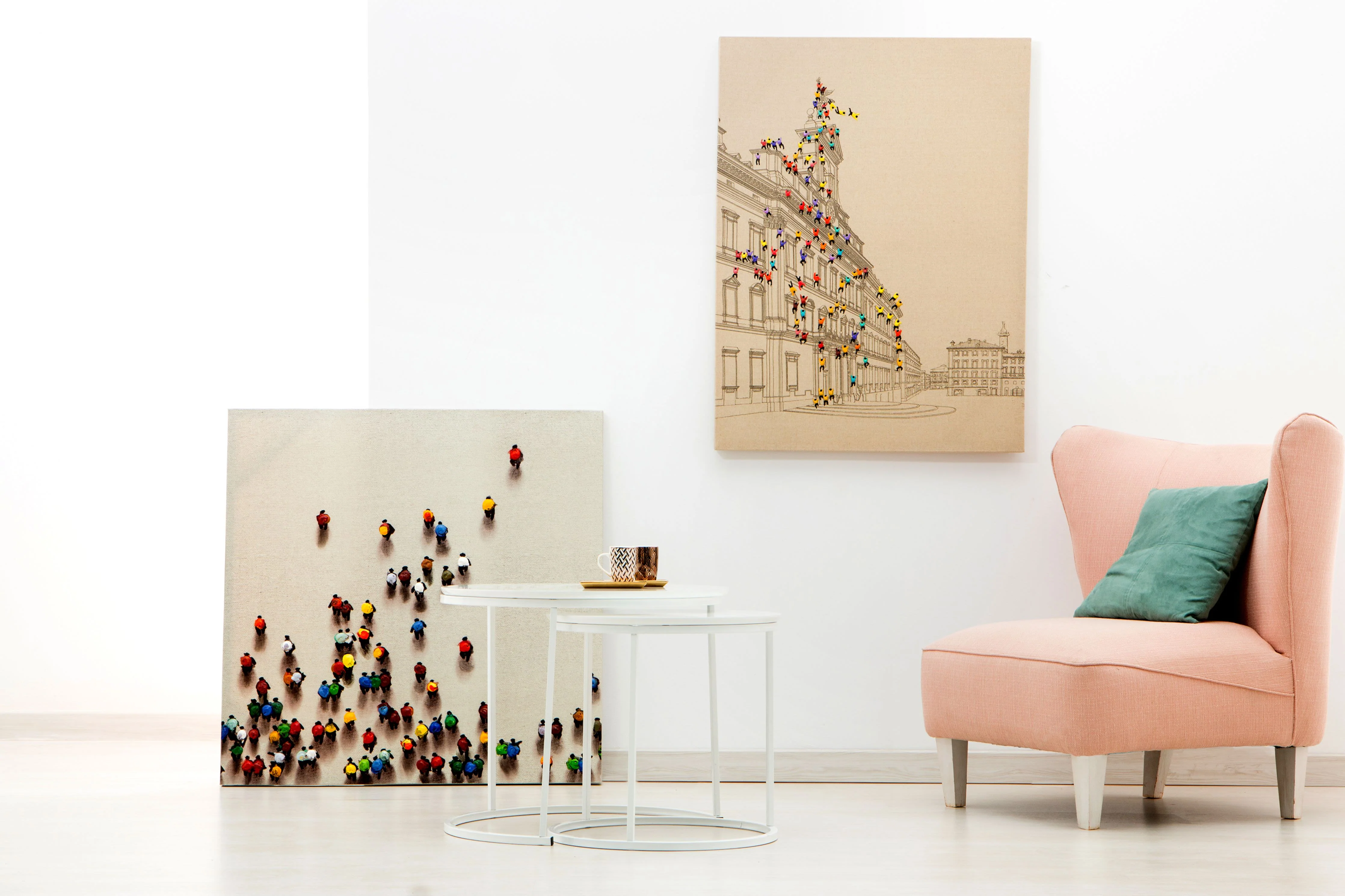 Decoratief wandobject station 90cm x 90cm