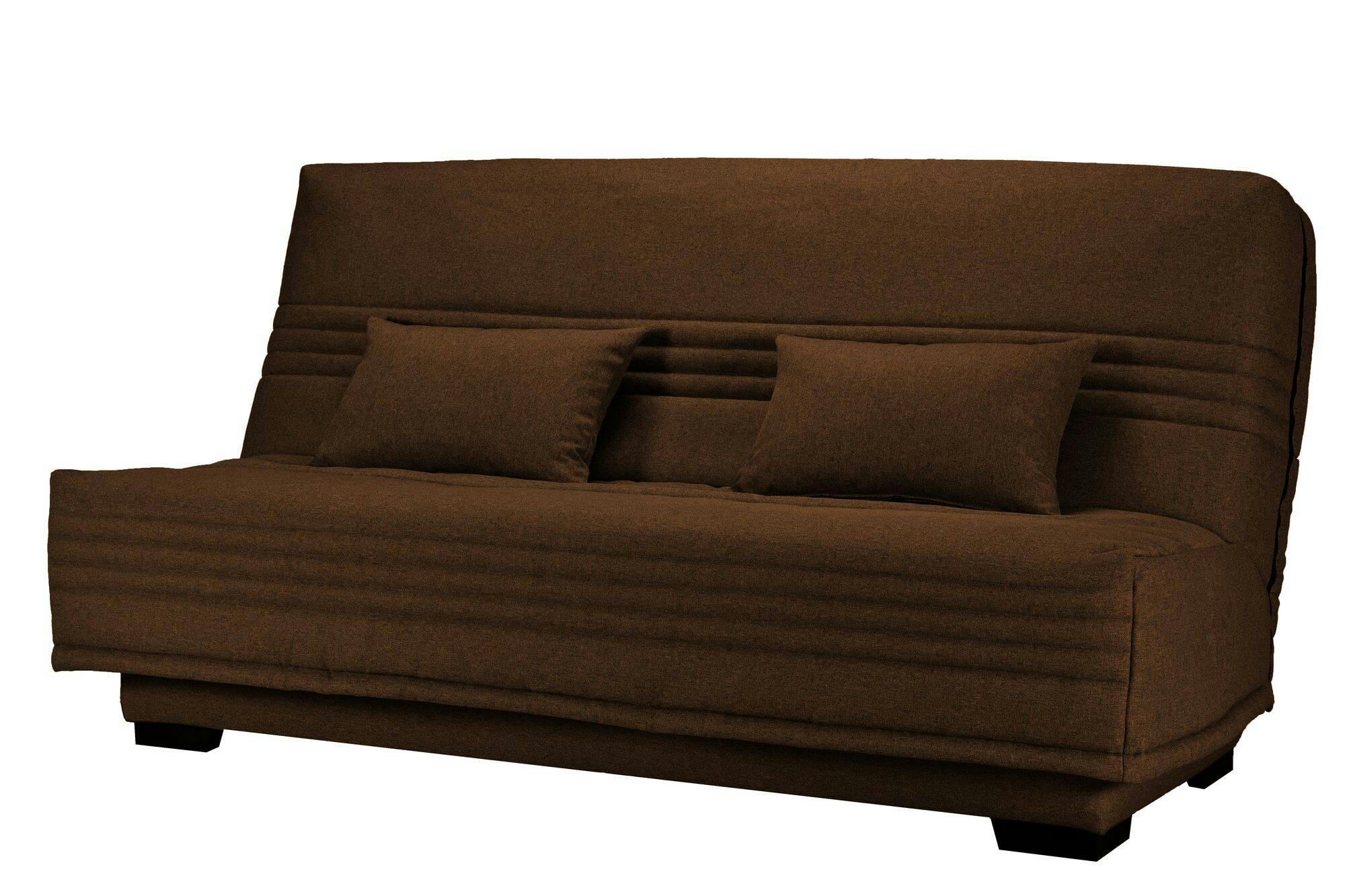 GUIDEL - Banquette clic-clac, matelas 17 cm en tissu polyester ebène