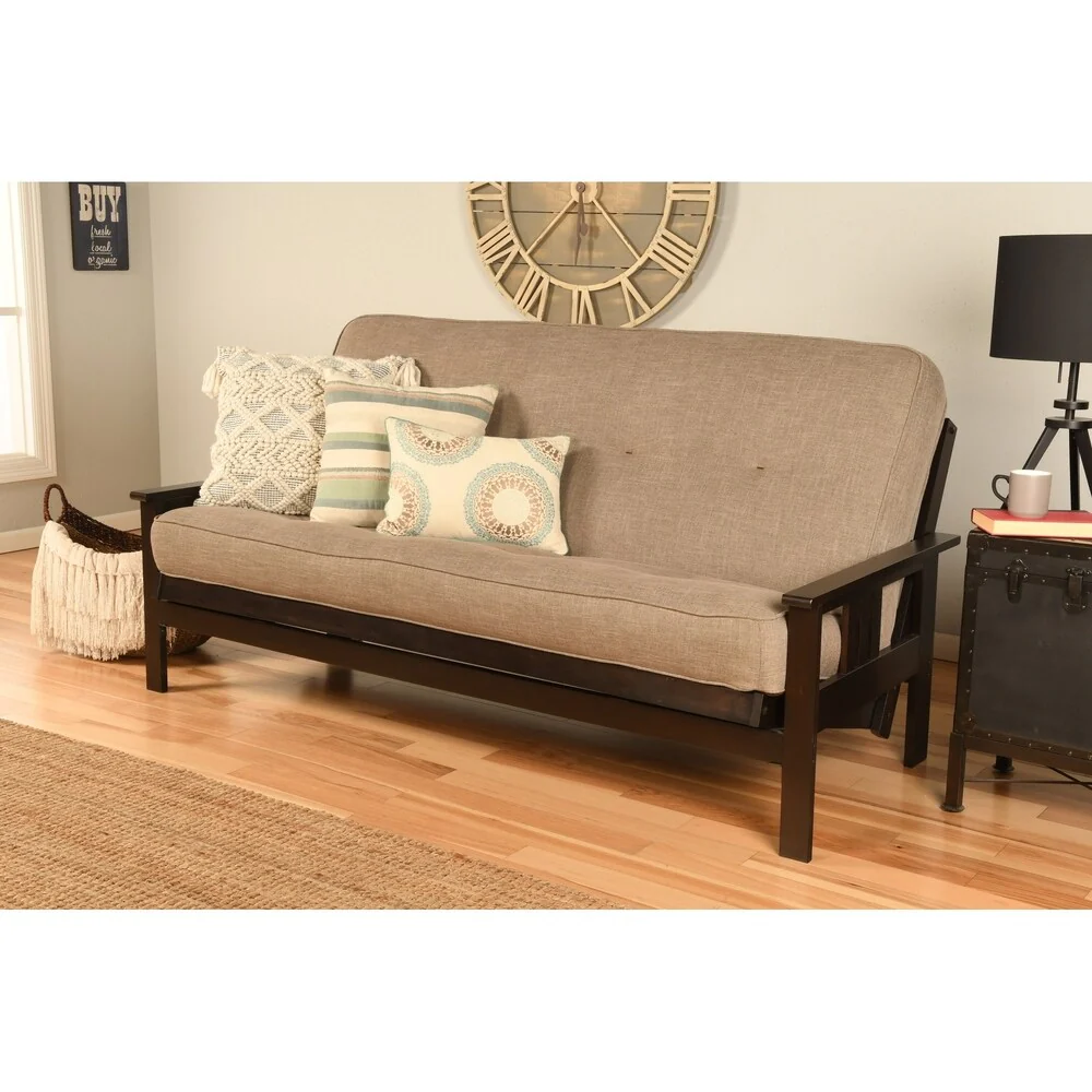 Porch & Den DeSoto Espresso Full-size Futon Set with Linen Mattress