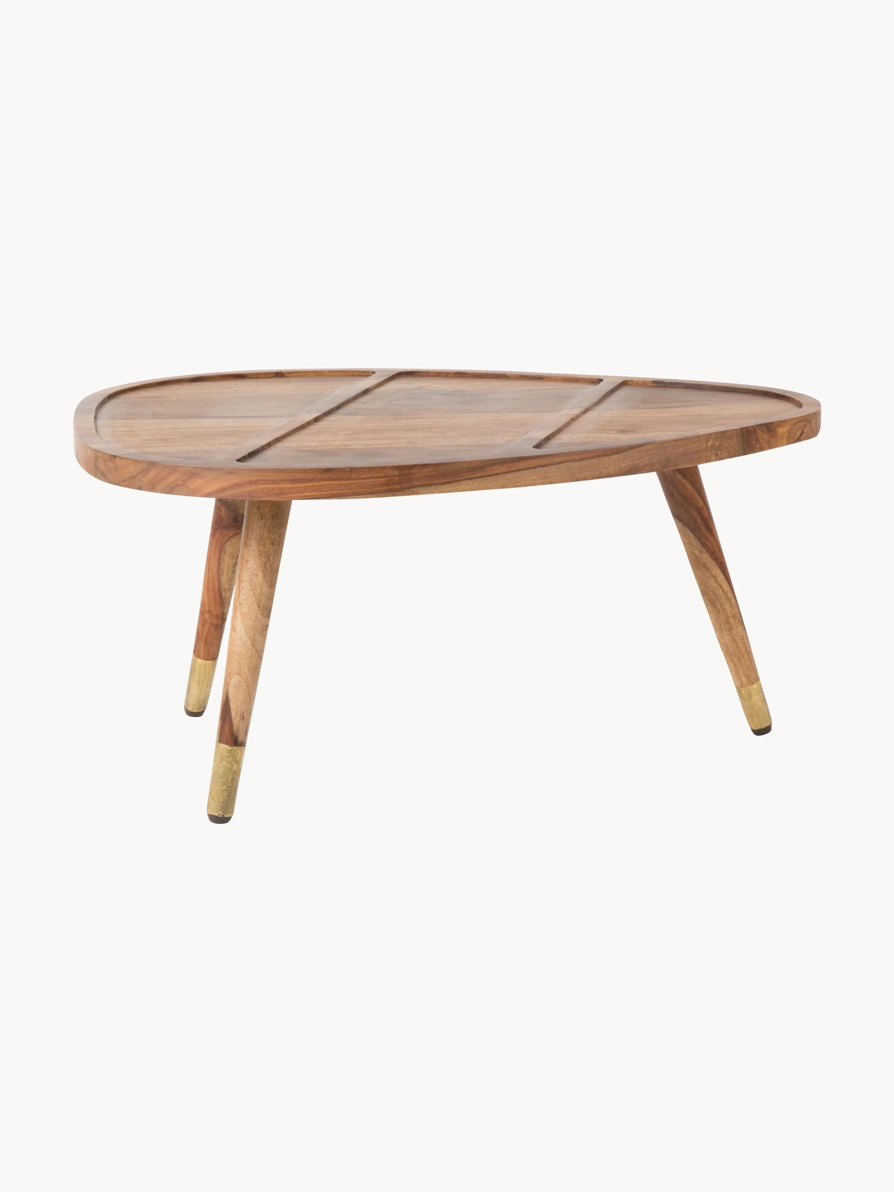Ovale Couchtische Sham aus Sheeshamholz, 2er-Set