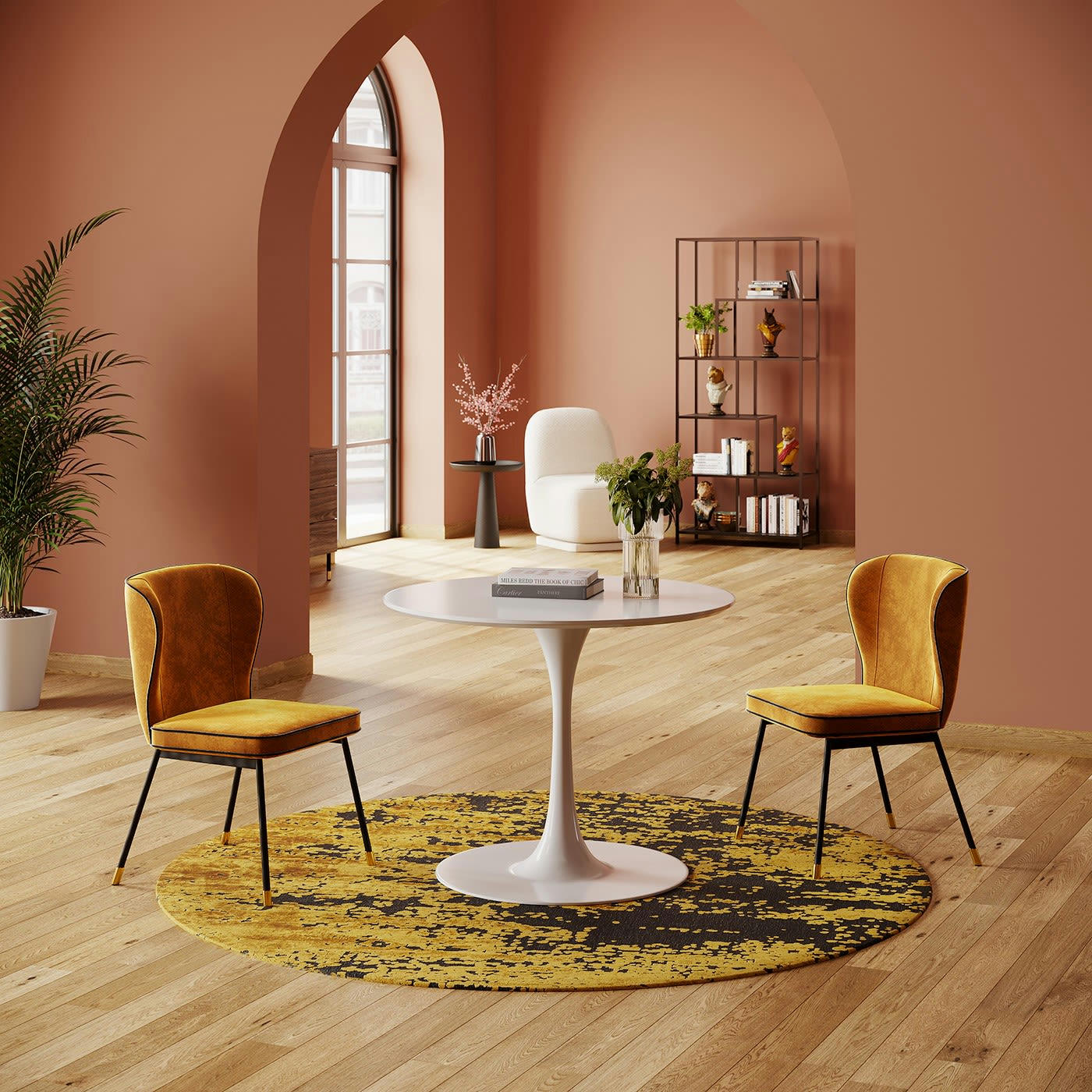 SILJA - Tapis Silja ocre et noir 200cm Kare Design