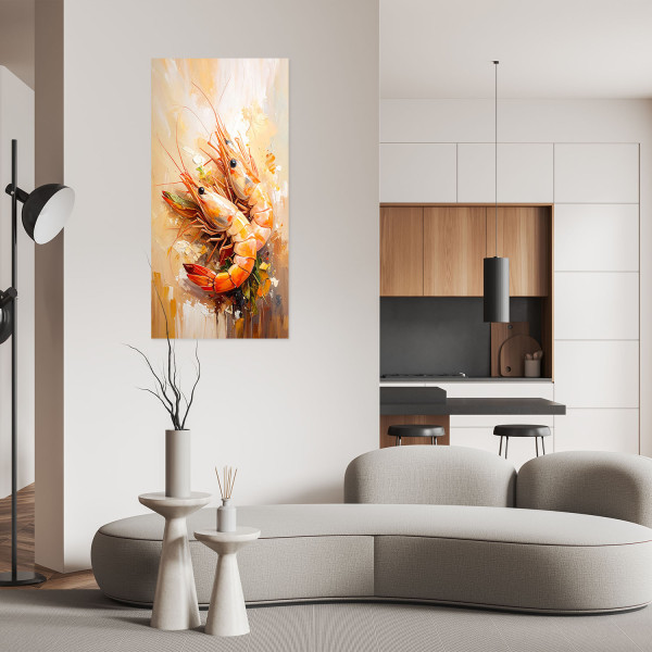 Naklejka na ścianęFeeby Krewetki Owoce morza Sushi 40x80
