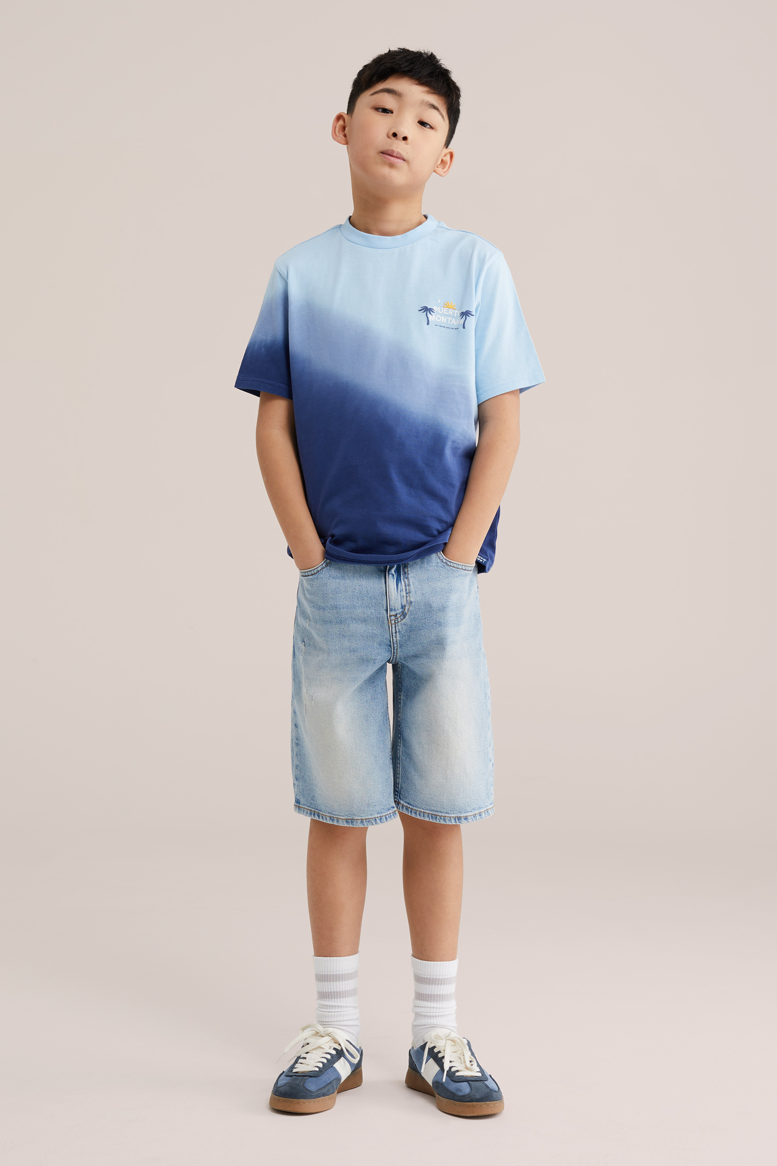 Jongens T-shirt met dip-dye