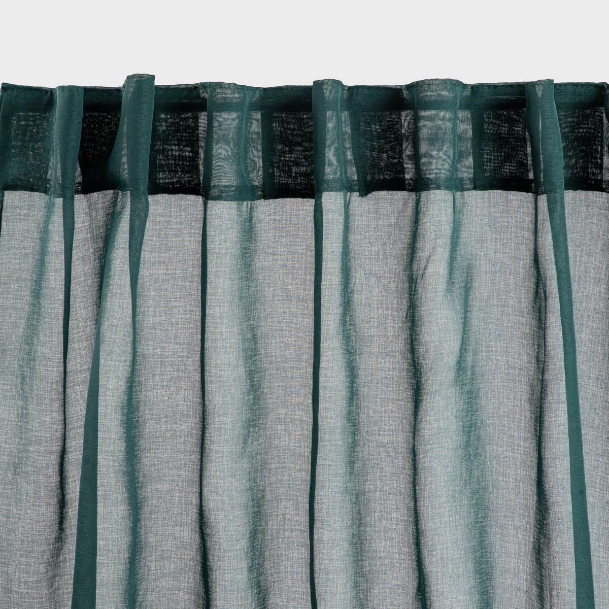 Firanka ADI zielona z pomponikami 140X250 CM