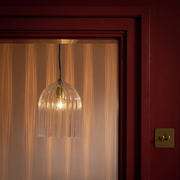 Habitat x Morris & Co. Glass & Brass Cloche Ceiling Light