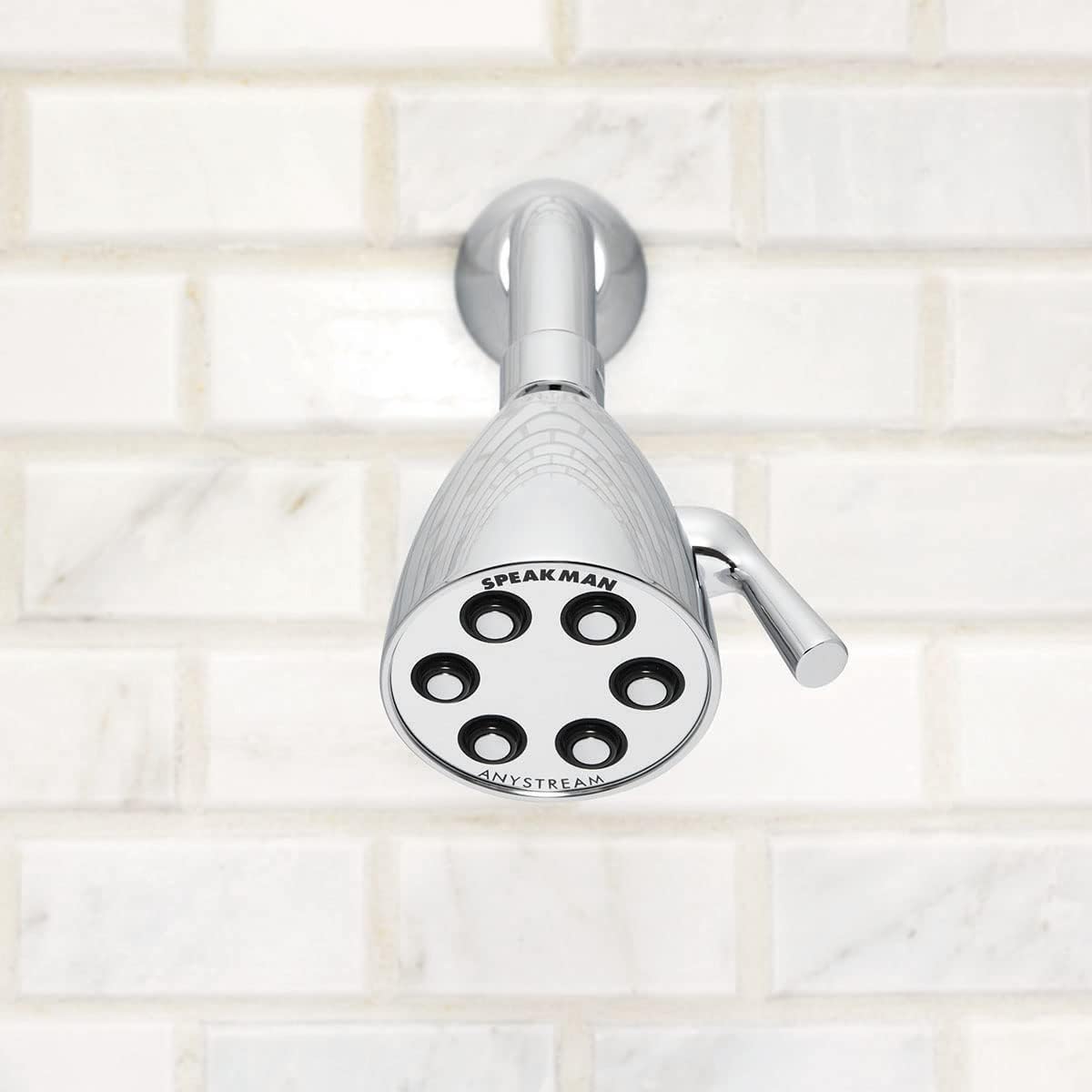 Speakman S-2252 Signature Icon Anystream Adjustable High Pressure Shower Head-2.5 GPM Solid Brass Replacement Bathroom Showerhead, Polished Chrome Finish