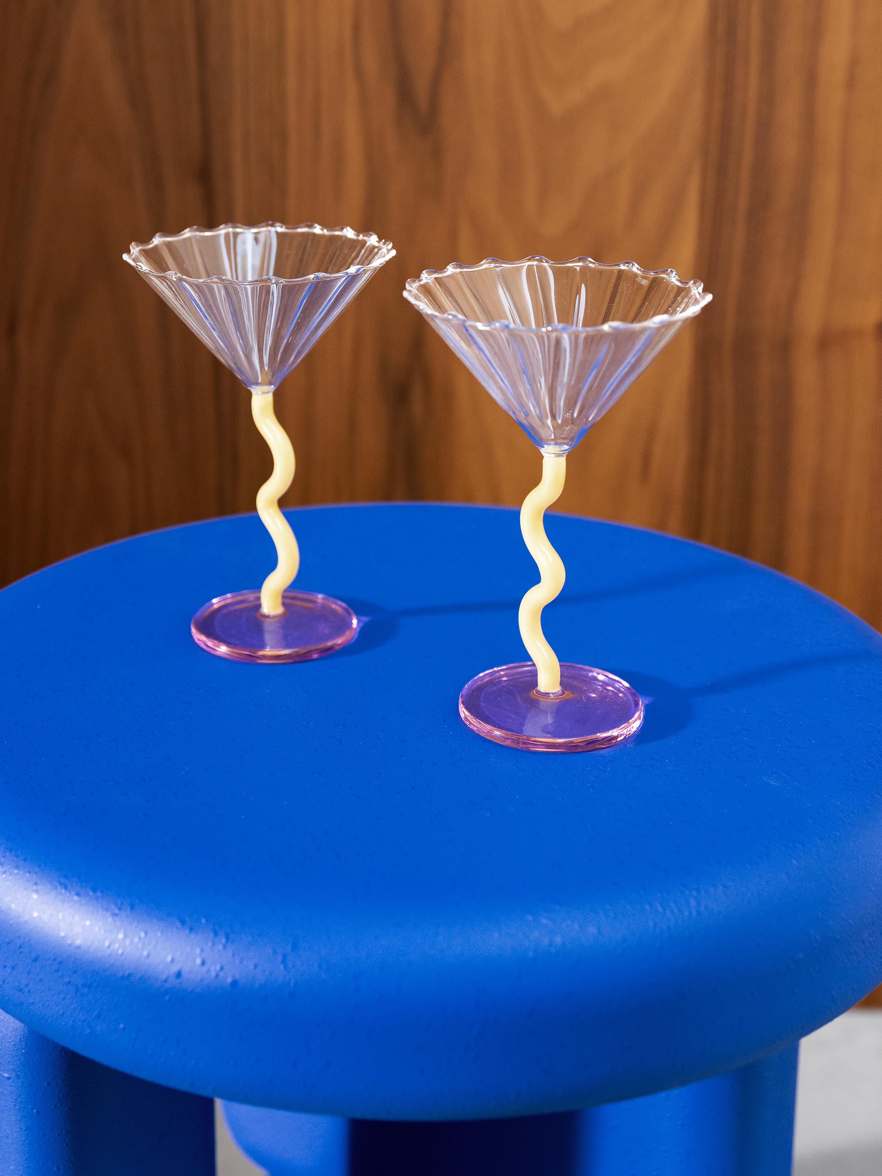 Cocktailgläser Curve aus Borosilikatglas, 2er-Set