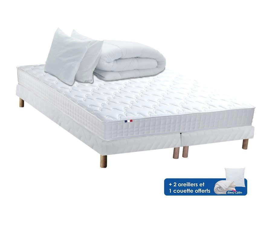 PACK PRÊT A DORMIR - Pack matelas sommier oreiller couette 160x200