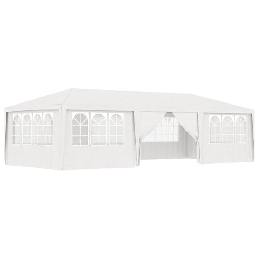 NNEVL Professional Party Tent with Side Walls 4x9 m White 90 g/m&sup2;