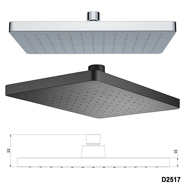Colonne de douche moderne combinée thermostatique acier inoxydable   tablette verre - 120x50cm - NT7385 Noir mat, D2517