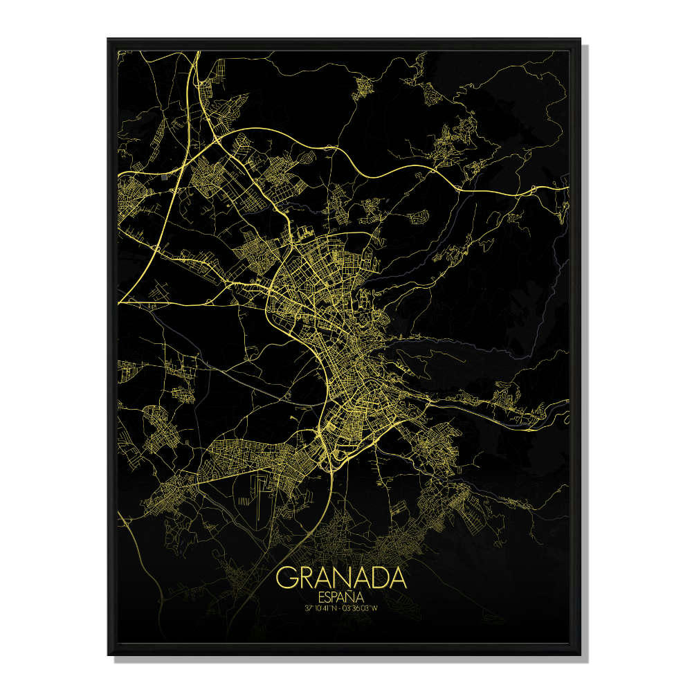 - Affiche Grenade Carte Nuit 40x50