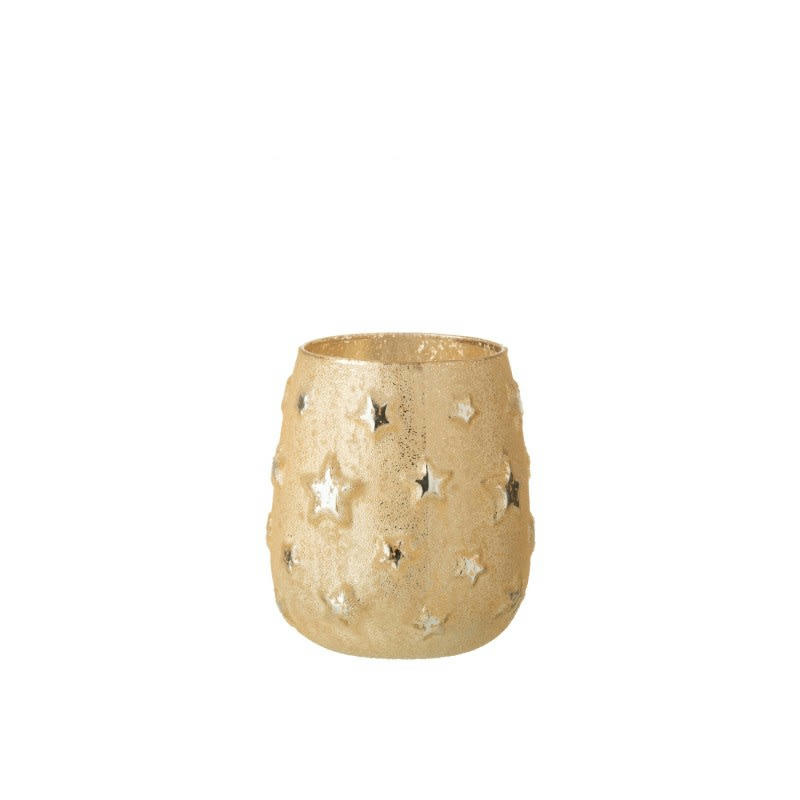 ÉTOILE - Photophore en verre antique or H14,5cm