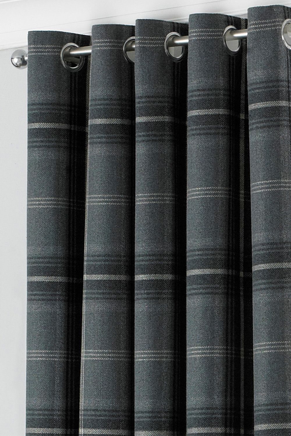 Paoletti Aviemore Tartan Faux Wool Eyelet Curtains