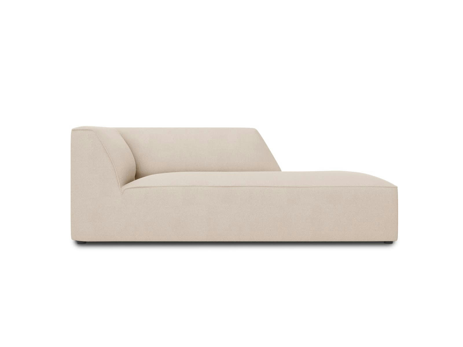 RUBY - Méridienne droite 1 place en tissu structurel beige
