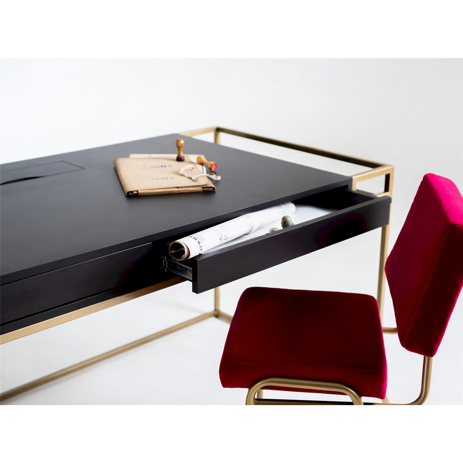 K16 - Bureau Métal Or