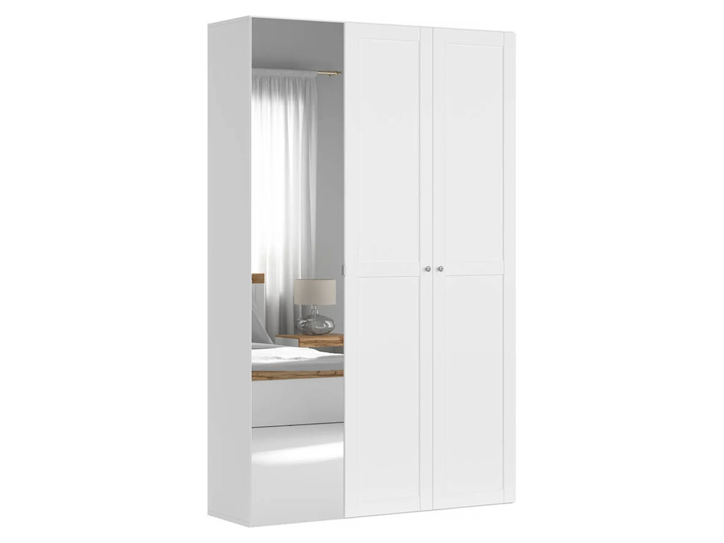 Szafa modułowa Flex 150 cm z drzwiami i lustrem biała