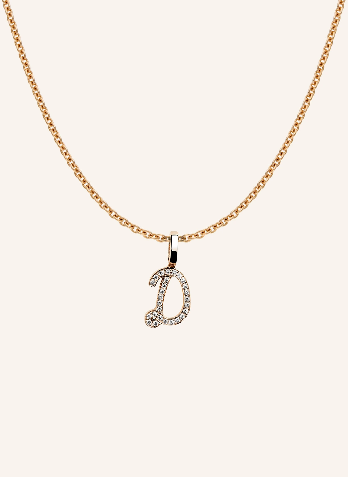 CADA Kette TINY DIAMOND LETTER D