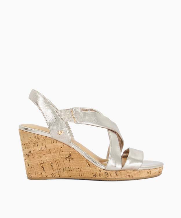 Kamies Gold - Wide Fit Cork Wedge Heel Shoes
