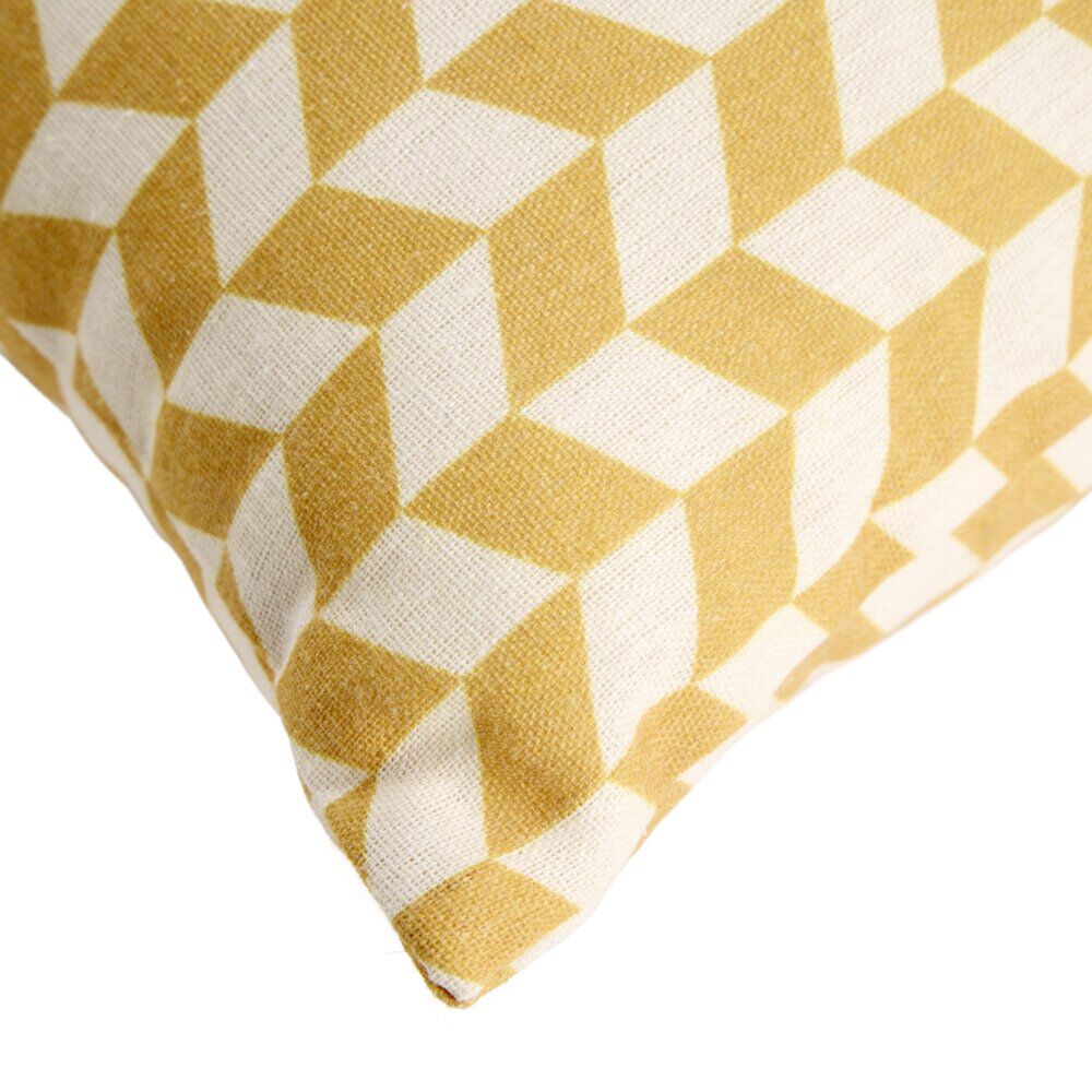 Coussin carré motif chevron bicolore 45x45cm (2 modèles jaune ou bleu)